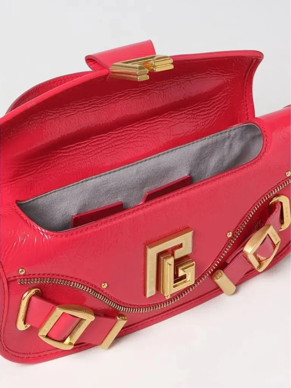 Balmain Blaze Rose Pink Patent 2-Way Baguette Bag | NWT | Rare | COA - Picture 9 of 12